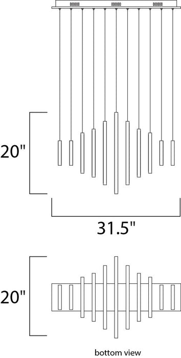 ET2 E22716 Hoops 11-lt LED Linear Pendant