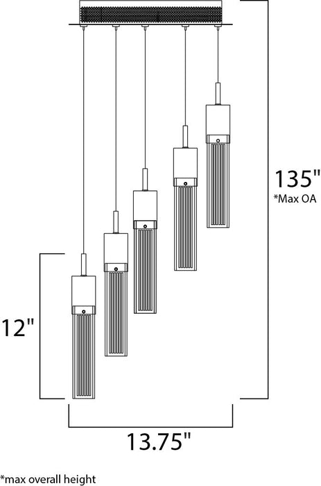 ET2 E22765 Fizz III 5-lt LED Pendant