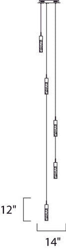 ET2 E22775 Fizz IV 5-lt LED Pendant
