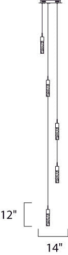 ET2 E22775 Fizz IV 5-lt LED Pendant