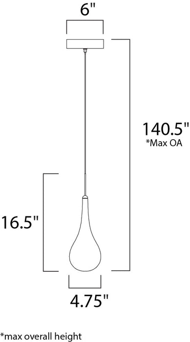 ET2 E23121 Larmes 1-lt LED Pendant