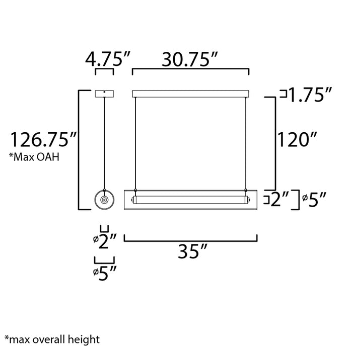 ET2 E23318 Centrum 35" 1-lt Linear LED Pendant