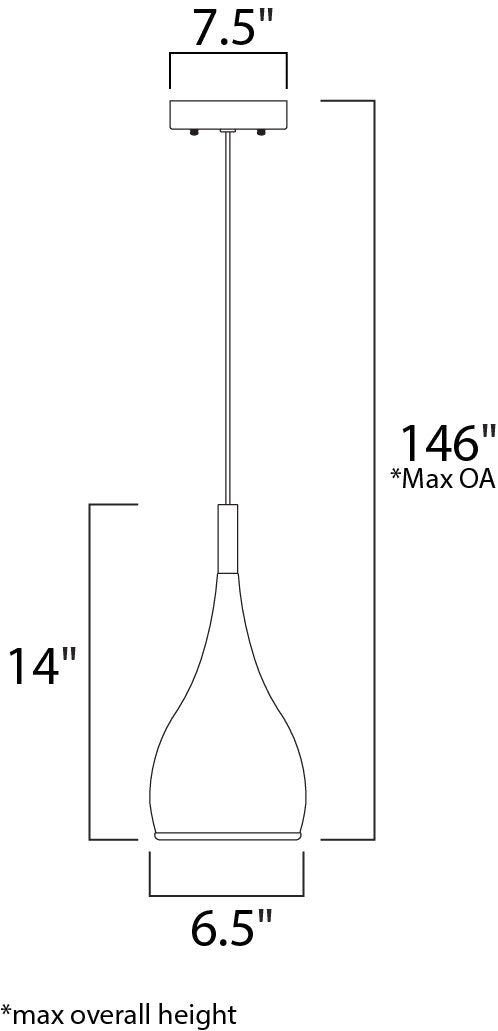 ET2 E24055 Teardrop 1-lt Pendant