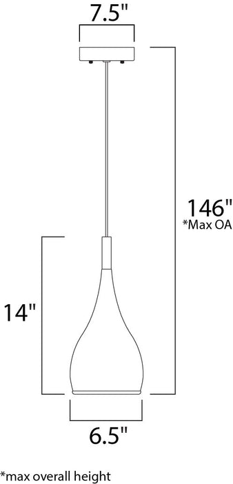 ET2 E24055 Teardrop 1-lt Pendant