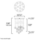 ET2 E24167 Newton 12-lt LED Pendant