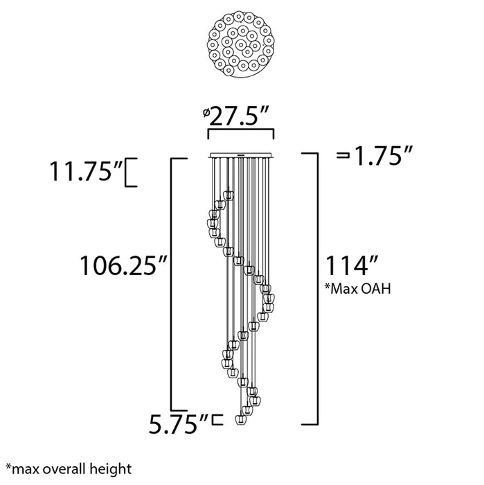 ET2 E24169 Newton 25-lt LED Pendant