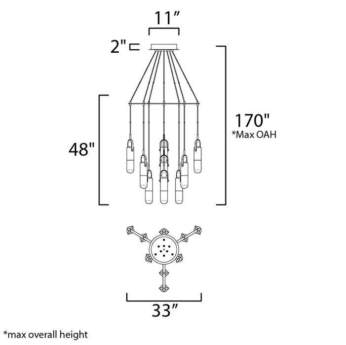 ET2 E24179 Capsule 9-lt LED Pendant