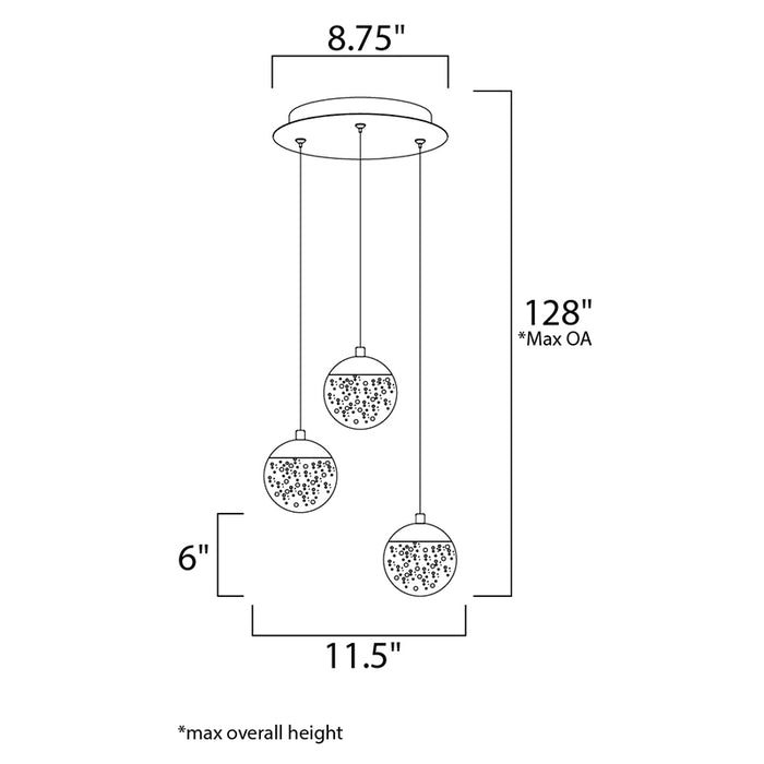 ET2 E24263 Orb II 3-lt LED Pendant