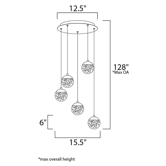 ET2 E24264 Orb II 5-lt LED Pendant