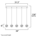 ET2 E24265 Orb 5-lt LED Linear Pendant