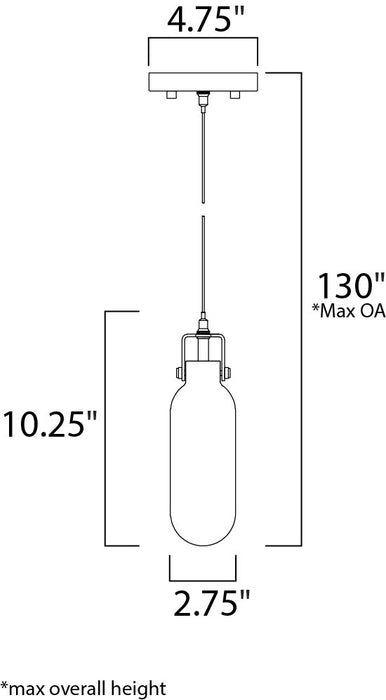 ET2 E24300 Kem 10" Tall Pendant