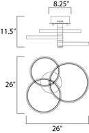 ET2 E24323 Hoopla 3-lt LED Semi Flush Mount