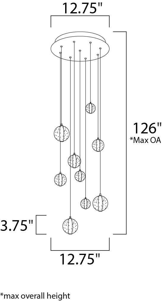 ET2 E24506 Harmony 9-lt LED Pendant