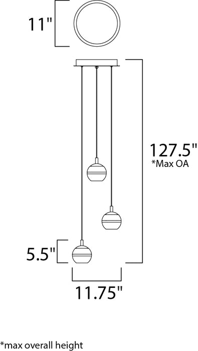 ET2 E24593 Swank 3-lt LED Pendant