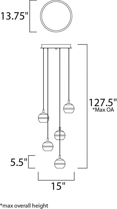 ET2 E24595 Swank 5-lt LED Pendant