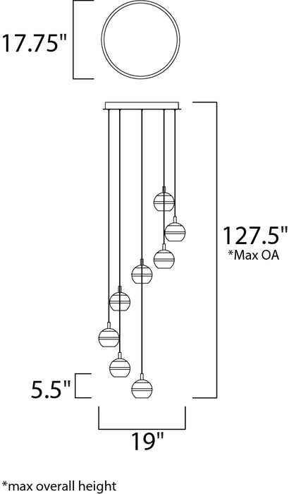 ET2 E24598 Swank 8-lt LED Pendant