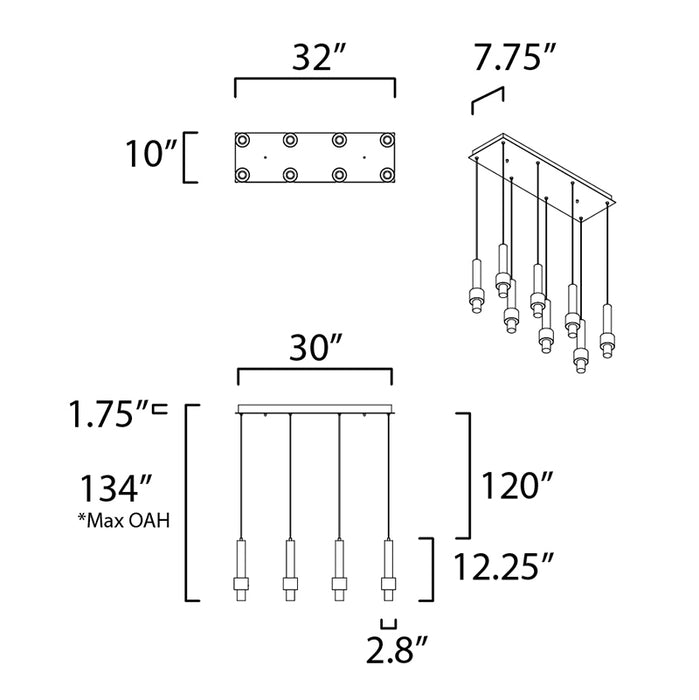 ET2 E24758 Reveal 8-lt LED Pendant