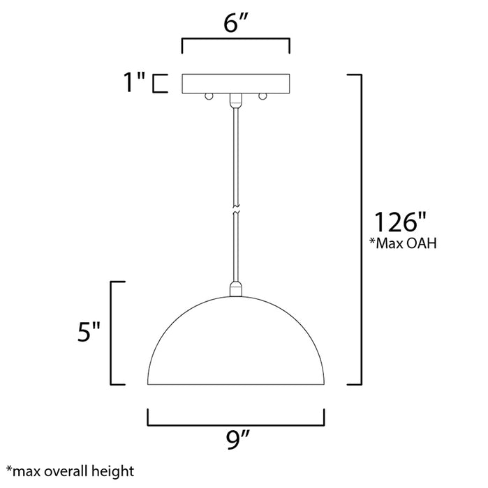 ET2 E24900 Hemisphere 9'' 1-lt LED Pendant