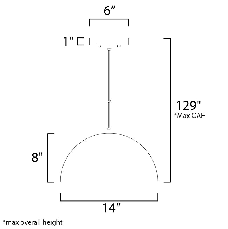 ET2 E24902 Hemisphere 14'' 1-lt LED Pendant