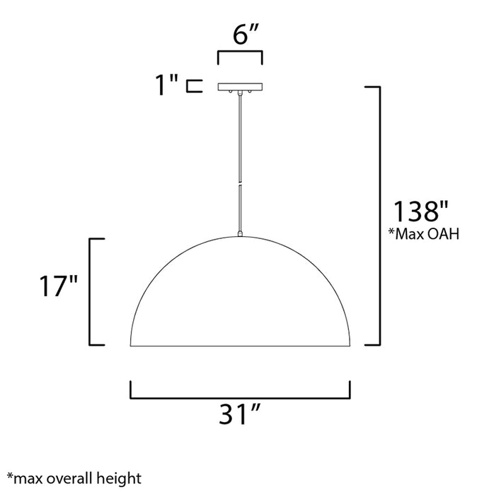 ET2 E24906 Hemisphere 31'' 1-lt LED Pendant