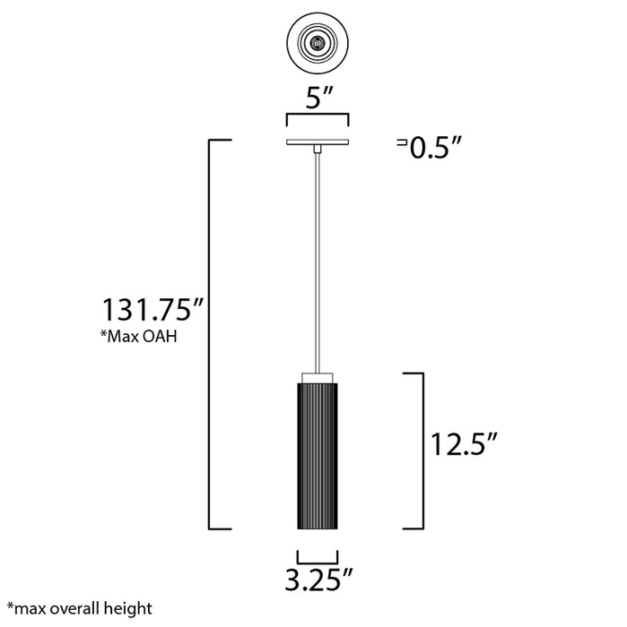 ET2 E25038 Pleat 1-lt LED Pendant