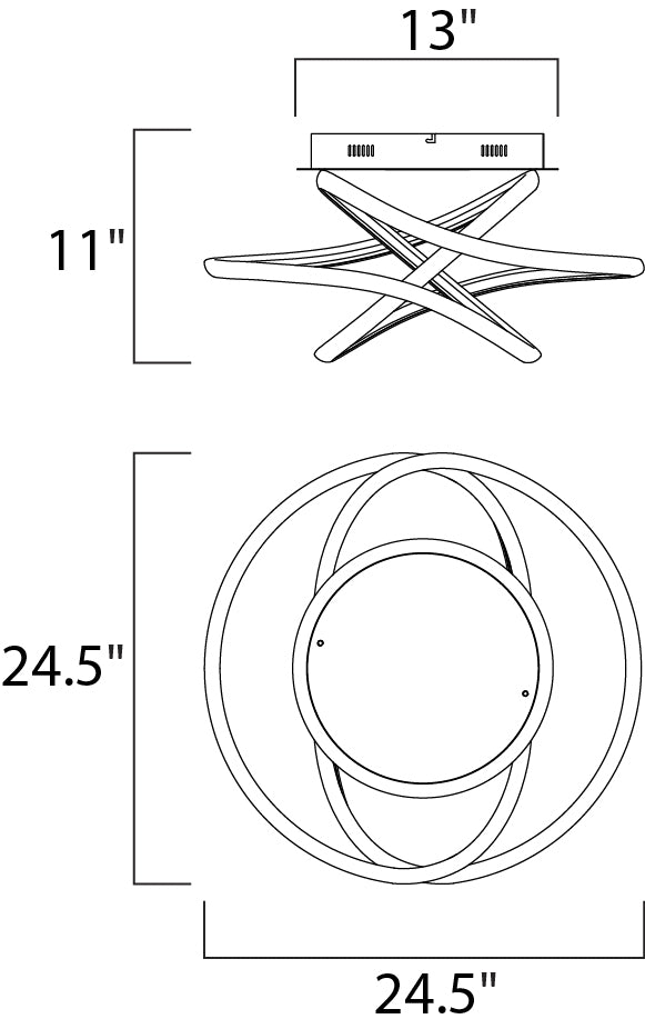 ET2 E30640 Twisted 1-lt LED Flush Mount