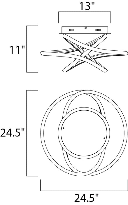ET2 E30640 Twisted 1-lt LED Flush Mount
