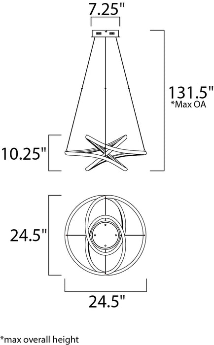 ET2 E30644 Twisted 1-lt LED Pendant