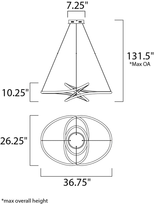 ET2 E30647 Twisted 1-lt LED Pendant