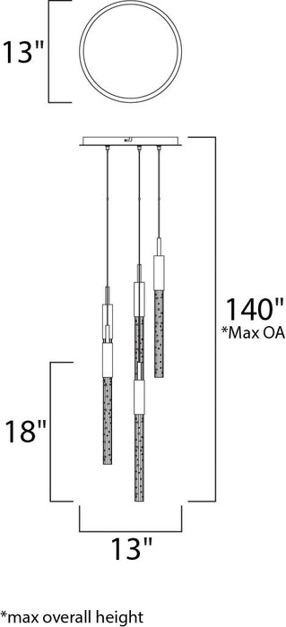 ET2 E32775 Scepter 5-lt LED Pendant