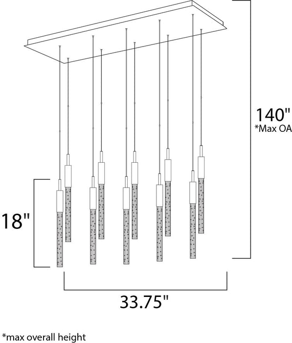 ET2 E32779 Scepter 10-lt LED Linear Pendant