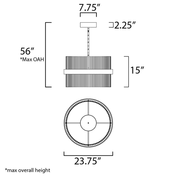 ET2 E34205 Chimes 24'' 2-lt LED Pendant