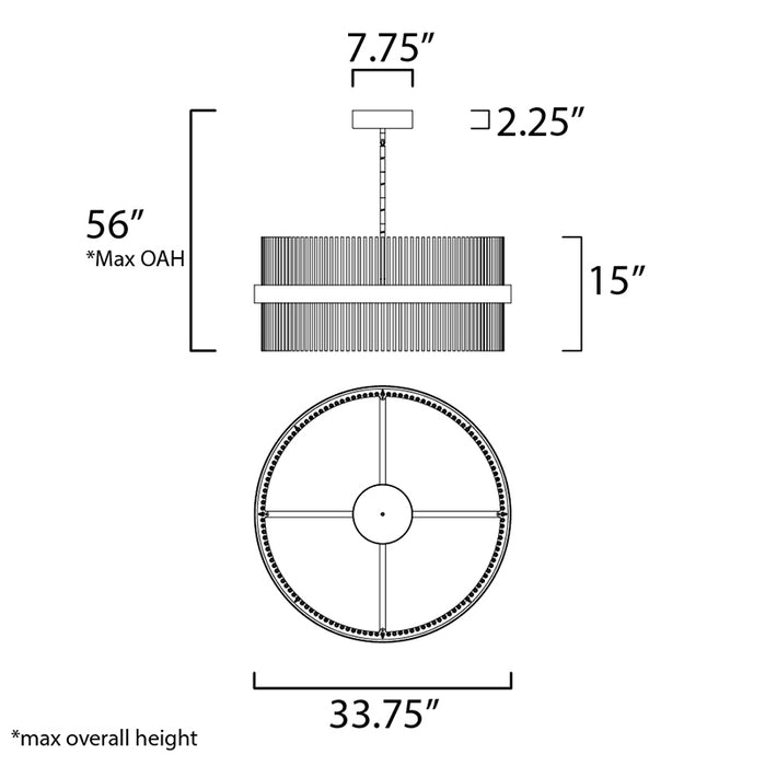 ET2 E34207 Chimes 34'' 2-lt LED Pendant
