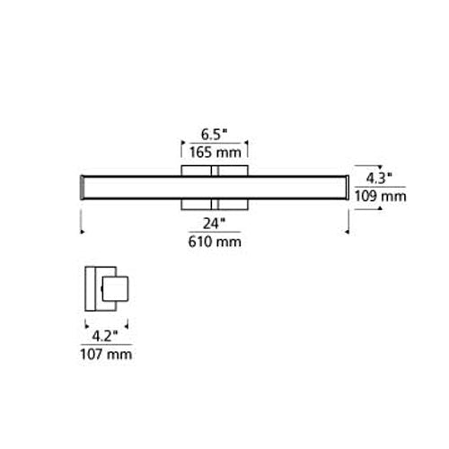 Tech 700BCELI24 Ellis 1-lt 24" LED Bath Light