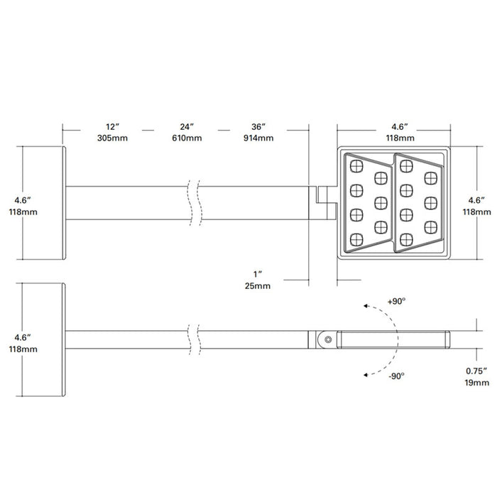 Lumiere Eon 303-S1-LEDB2 15.5W LED Sign Light, 36" Stem