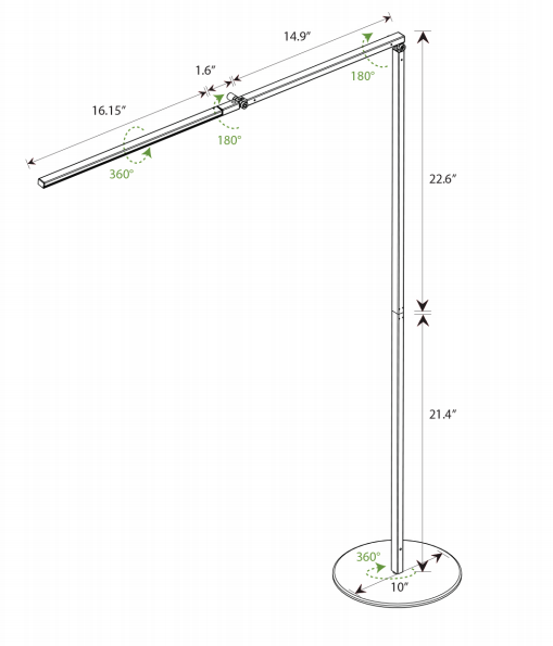 Z-Bar LED Floor Lamp by Koncept