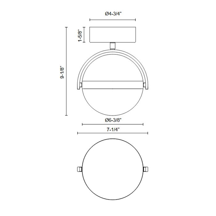 Alora FM301001 Globo 1-lt 7" LED Flush Mount