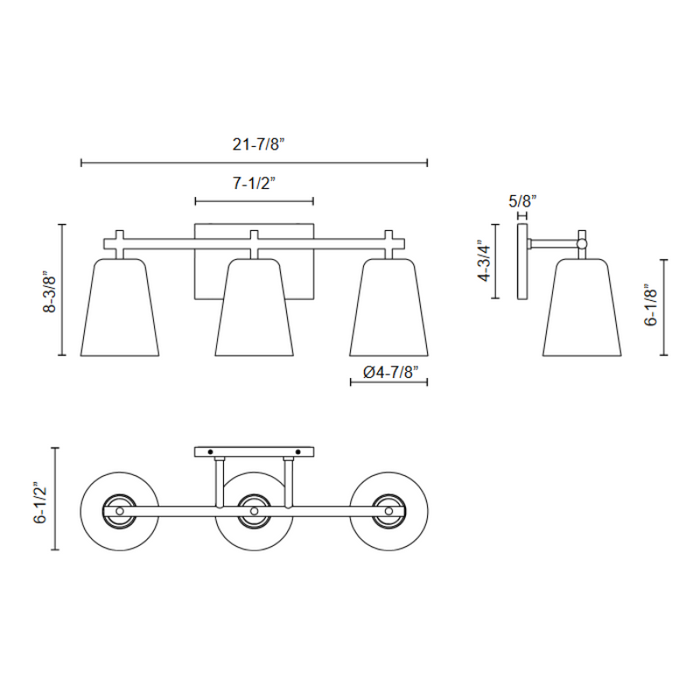 Alora Mood VL638221 Addison 3-lt 22" Vanity Light
