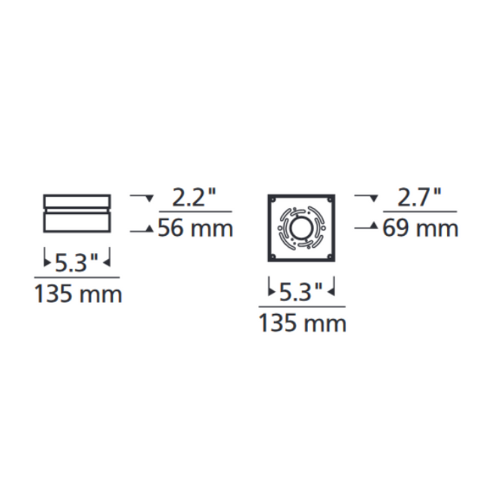 Tech 700OWBXS Boxie 1-lt 5" LED Indoor/Outdoor Flush/Wall Mount