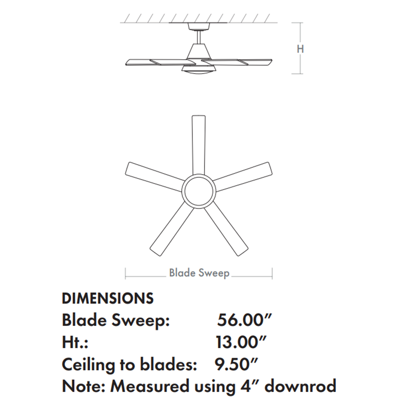 Oxygen 3-115 Temple 56" Outdoor Ceiling Fan with LED Light Kit