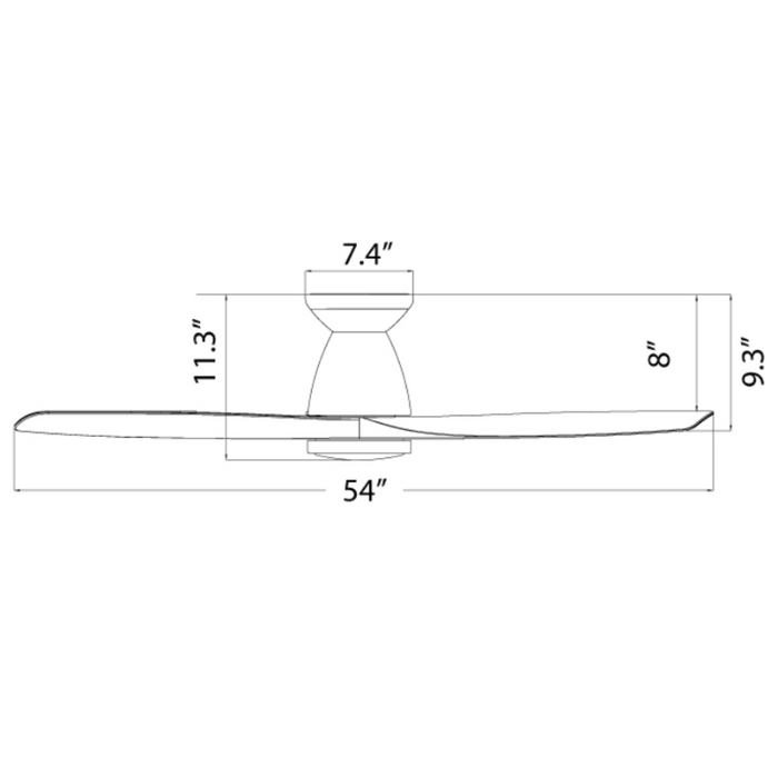 Modern Forms FH-W2202-54L Skylark Flush 54" Outdoor Ceiling Fan with LED Light Kit, 3000K