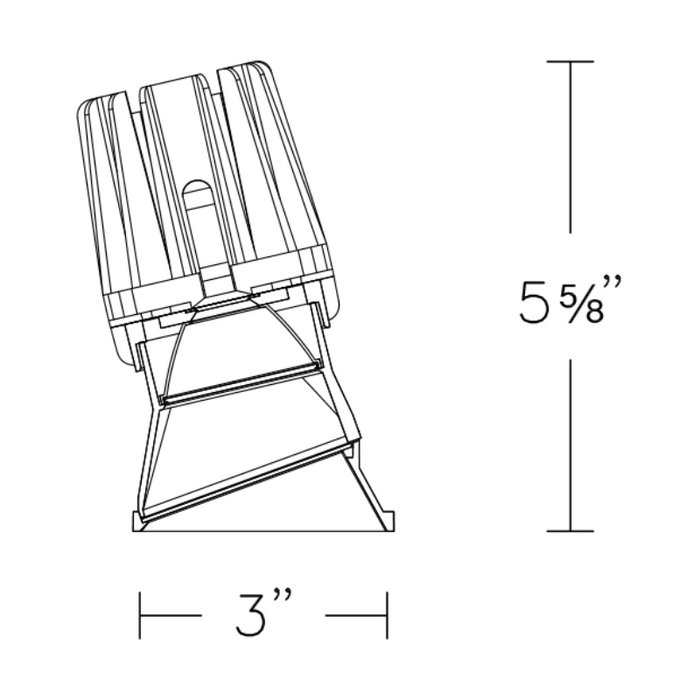 WAC R2FSWL-WD 2" Square Wall Wash Trimless, Warm Dim