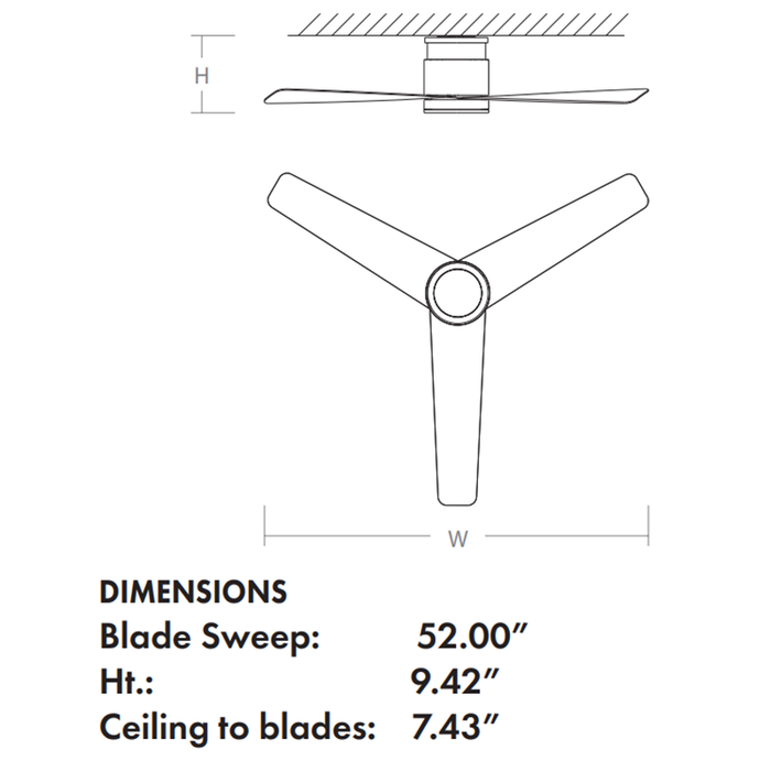 Oxygen 3-111 Adora 52" Outdoor Hugger Ceiling Fan