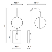 Alora WV302001 Tagliato 1-lt 20" Tall LED Wall Sconce