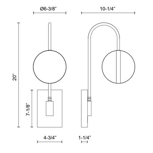 Alora WV302001 Tagliato 1-lt 20" Tall LED Wall Sconce