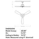 Oxygen 3-109 Juno 60" Ceiling Fan