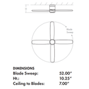 Oxygen 3-102 Oslo 52" Hugger Ceiling Fan