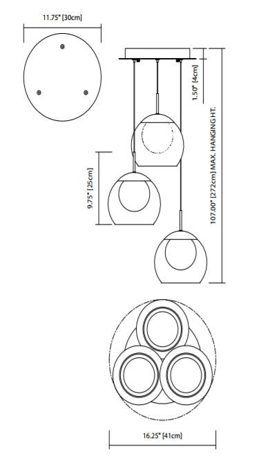 Elan 84011 Lexi 3-lt LED Spiral Pendant