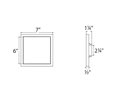 WAC FM-07SQ Square 7" 15W LED Functional Ceiling/Wall Light