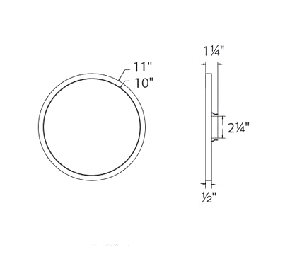 WAC FM-11RN Round 11" 20W LED Functional Ceiling/Wall Light